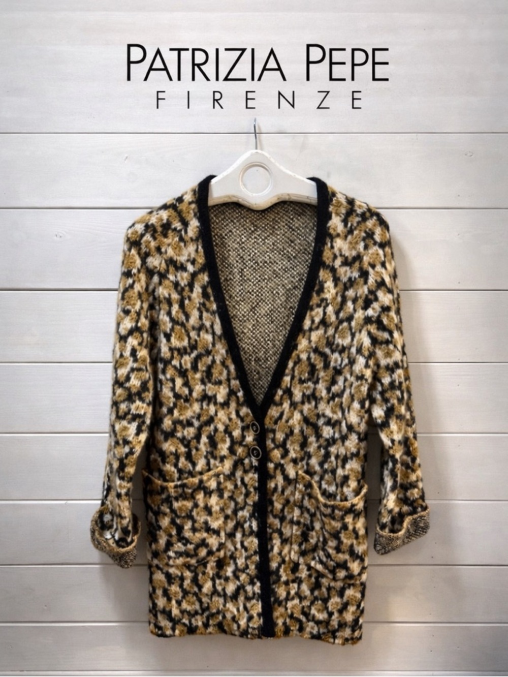 PATRIZIA PEPE Brown Leopard Knit Cardigan – Size 0
